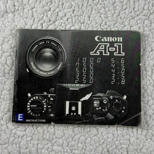 Vintage Canon A-1 Camera Instruction Manual 1978 35mm SLR User Guide Booklet